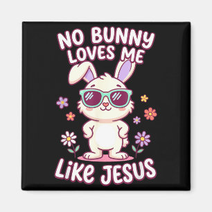 Bunny loves me like jesus easter christian bible  magnet