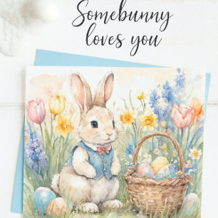 Bunny Loves You Easter Holiday (for kids) Postcard
