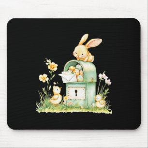 Bunny Mailbox Delivering With Eggs  Mouse Pad