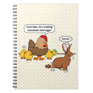 Bunny makes chocolate poop funny cartoon notebook