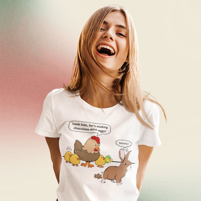 Bunny makes chocolate poop funny cartoon T-Shirt (Creator Uploaded)