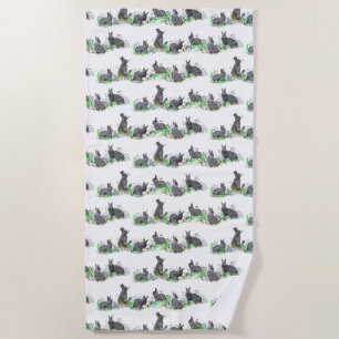 Bunny Meadow Beach Towel (choose colour)