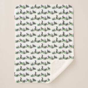Bunny Meadow Sherpa Blanket (choose colour)