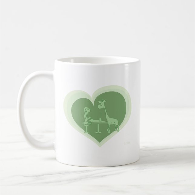 Bunny Meets Giraffe, Cafe Coffee Mug (Left)