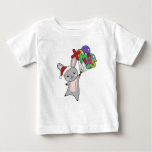 Bunny Merry Christmas Winter Animals Rabbit Baby T-Shirt