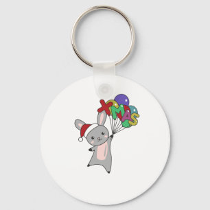 Bunny Merry Christmas Winter Animals Rabbit Key Ring