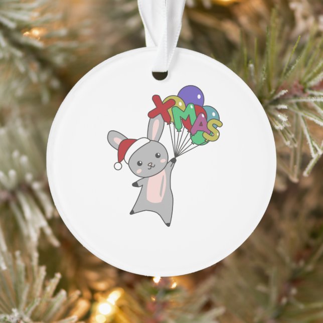 Bunny Merry Christmas Winter Animals Rabbit Ornament (Tree)