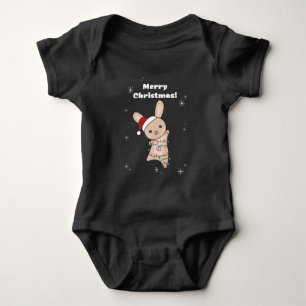Bunny Merry Christmas Winter Animals Rabbits Baby  Baby Bodysuit