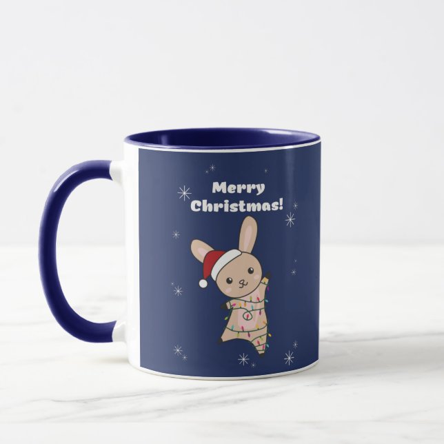 Bunny Merry Christmas Winter Animals Rabbits Coffe Mug (Left)