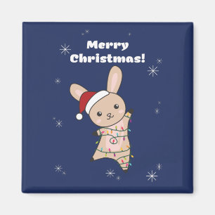 Bunny Merry Christmas Winter Animals Rabbits Magne Magnet