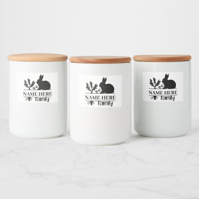 Bunny Monogram Food Container Label (Bottles)