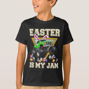 Bunny Monster Truck Easter Is My Jam Day Boys Todd T-Shirt