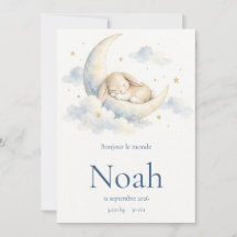 Bunny Moon Birth Card | Bunny Birth Card