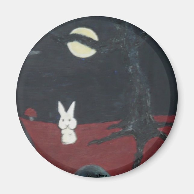 bunny moon magnet (Front)