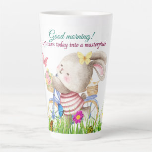 Bunny Morning Bike Latter Mug