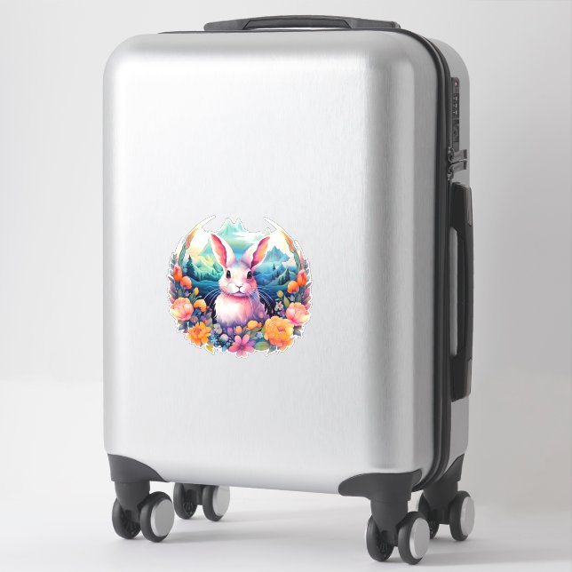 Bunny mountains flowers orange (Suitcase)