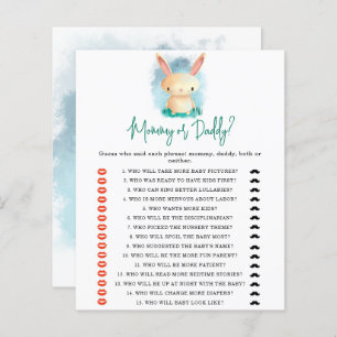 Bunny mummy or daddy baby shower game