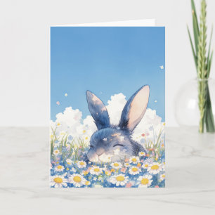 Bunny Nap Time In The Meadow Card