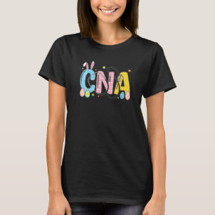 Bunny Nurse Funny Egg Easter Day Floral Women Cna  T-Shirt