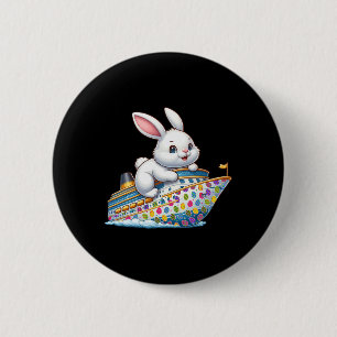 Bunny On Cruise Ship Easter Eggs Costume Kids Todd 6 Cm Round Badge