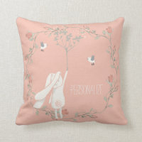 Bunny On The Breeze Floral Wreath Personalised