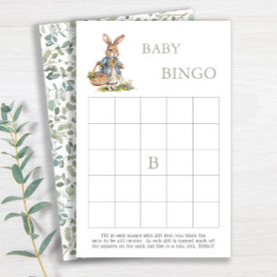 Bunny On The Way Girl Baby Shower Bingo Game