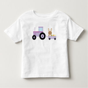 Bunny on Tractor Add Your Text to Personalise Toddler T-Shirt
