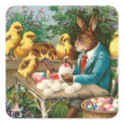 Bunny Painting Easter Eggs Vintage