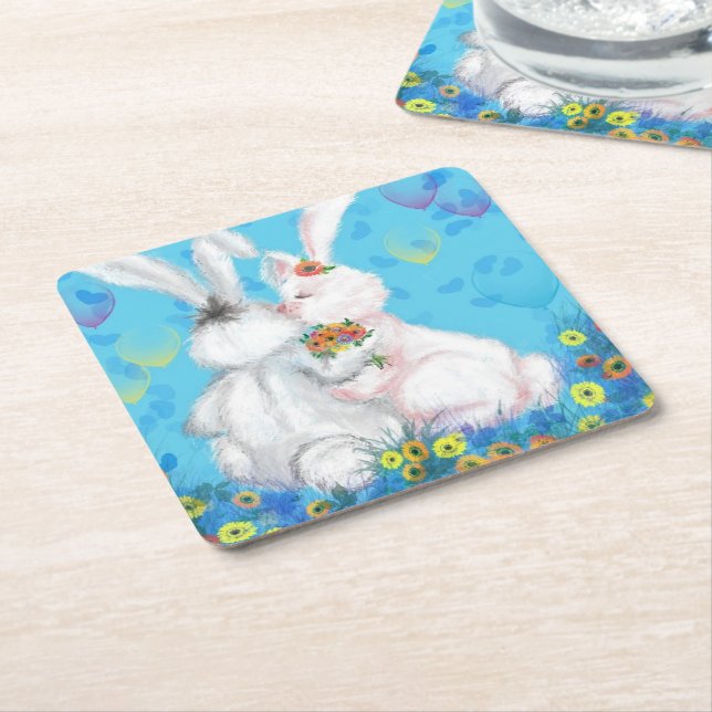 Bunny Paper Coaster Hug (Angled)