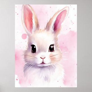 Bunny Pastel cute Pink Poster