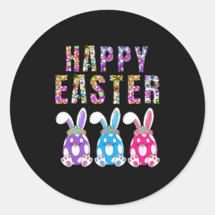 Bunny Pastel Spring Hunt Eggs Rabbit Happy Easter  Classic Round Sticker