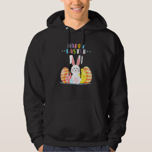 Bunny Pastel Spring Hunt Eggs Rabbit Happy Easter Hoodie