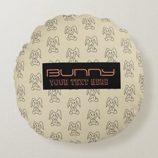 BUNNY PATTERN ROUND CUSHION (Front)