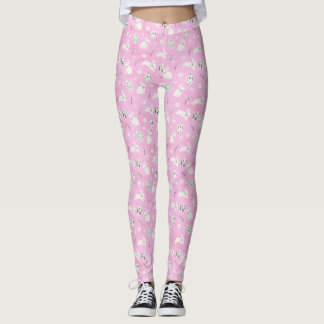 Bunny Patterned Pink Leggings