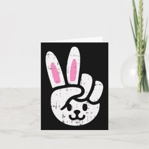 Bunny Peace Sign Easter Fun Rabbit Spring Men Wome Card