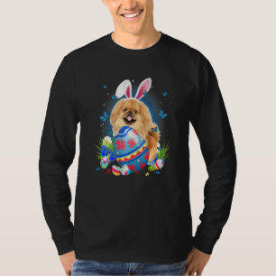 Bunny Pekingese With Egg Basket Easter Flower Hunt T-Shirt