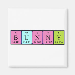 Bunny periodic table name magnet