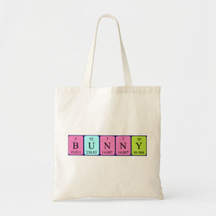 Bunny periodic table name tote bag