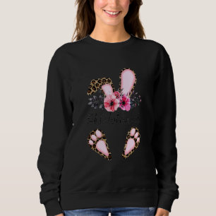 Bunny Phlebotomist Leopard Print Rabbit Cute Easte Sweatshirt