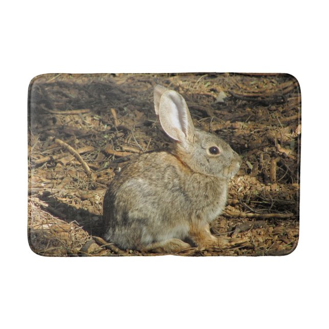Bunny Photo Small Rabbit in Sunshine Nature Bath Mat (Front)