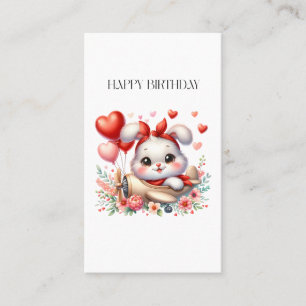 Bunny Pilot Birthday Calling Card