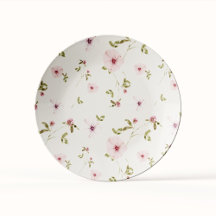 Bunny Pink Floral Baby Shower Paper Plate