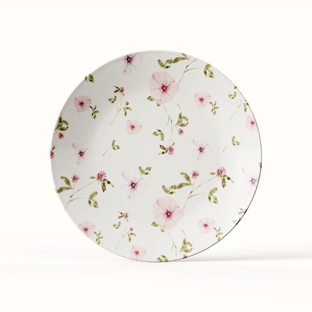 Bunny Pink Floral Baby Shower Paper Plate  (Creator Uploaded)