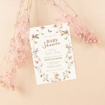 Bunny Pink Floral Girl Baby Shower 