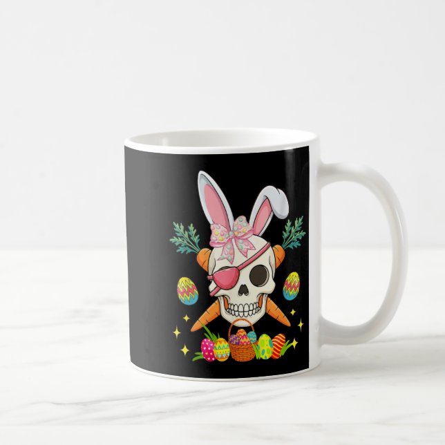 Bunny Pirate Skull Bow Tie Easter Hunting Coffee Mug (Right)