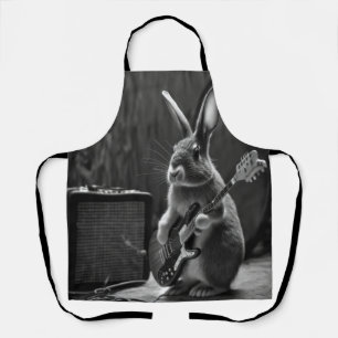 Bunny Playing a Guitar Apron