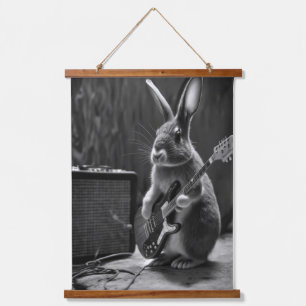 Bunny Playing a Guitar Hanging Tapestry
