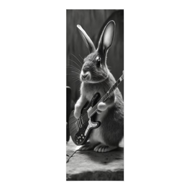 Bunny Playing a Guitar Photo Print (Front)