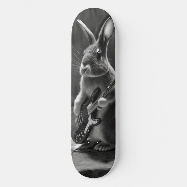 Bunny Playing a Guitar Skateboard (Front)