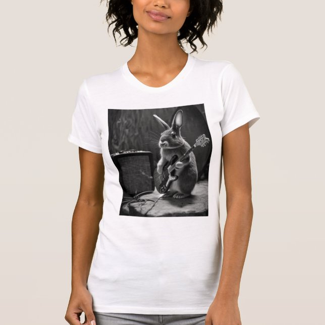 Bunny Playing a Guitar T-Shirt (Front)